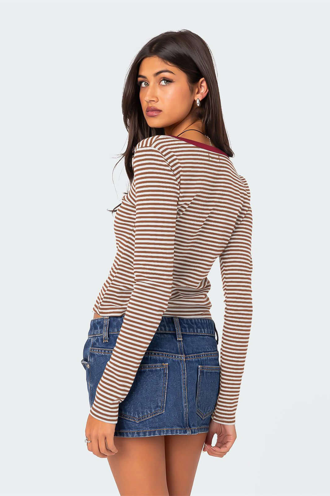 Ladies' Classic Breasted Striped Tee Shirt