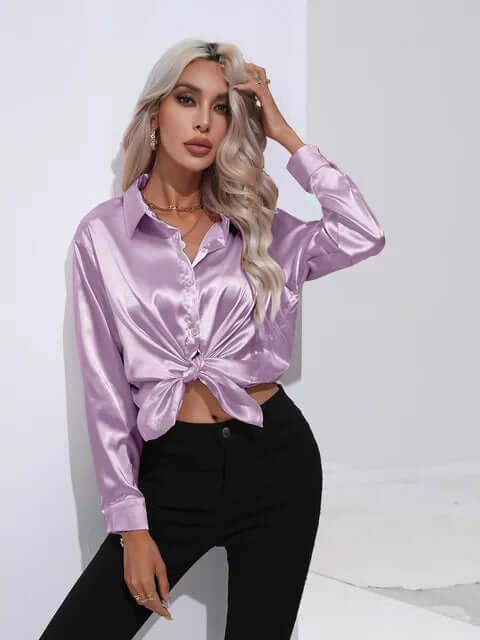 Ladies Soft Flowy Long Sleeve Shirt
