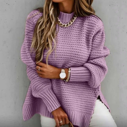 Ladies' Crew Neck Warm Knit Sweater