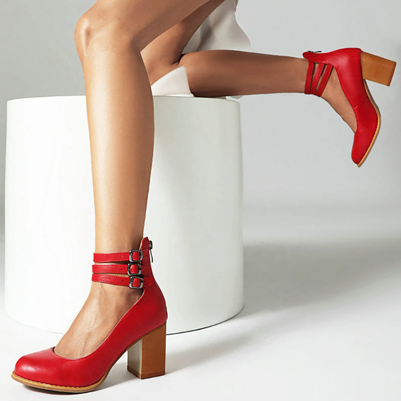 Comfortable Ankle Strap Sandals with Block Heel
