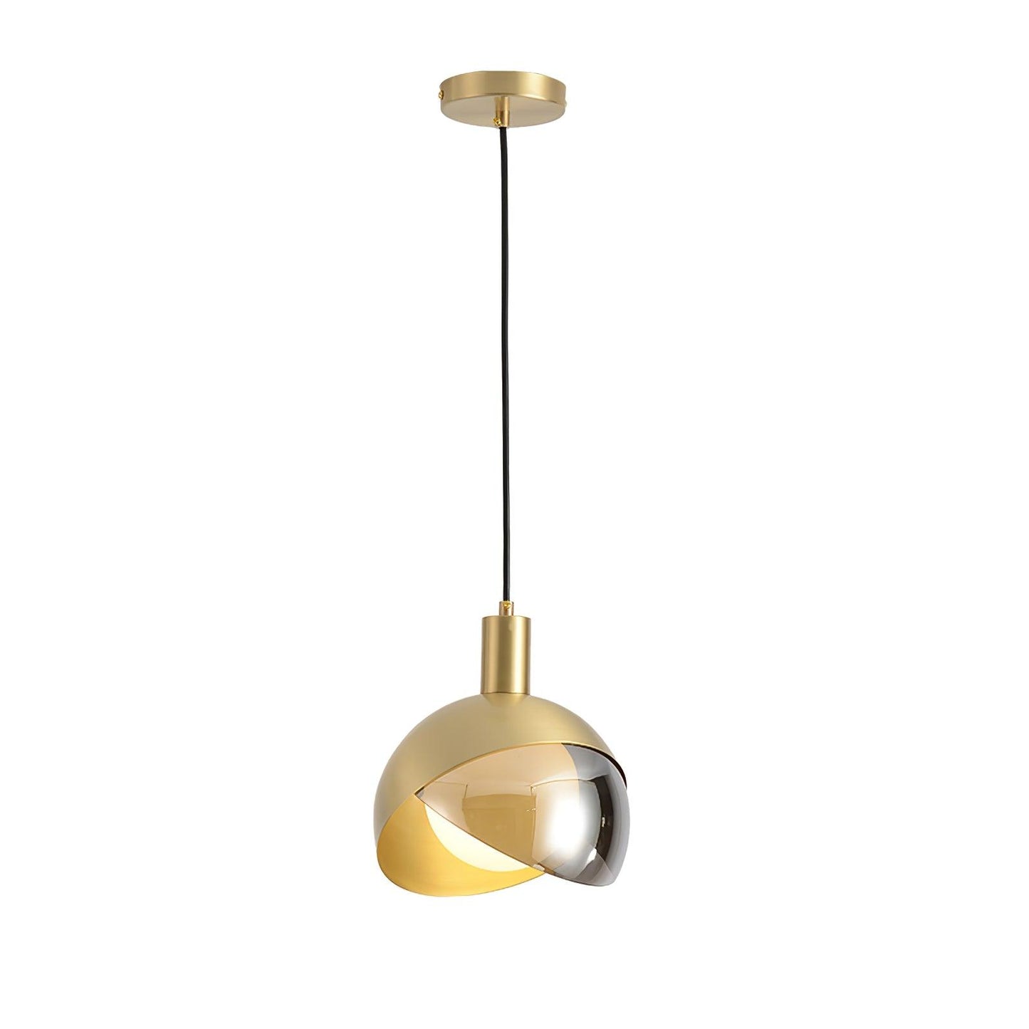 Customizable Chrome Hanging Lamp with Clear Glass Shade