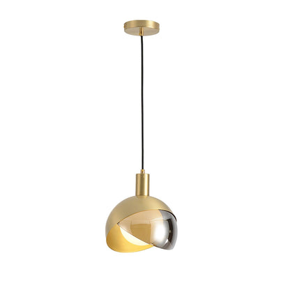 Customizable Chrome Hanging Lamp with Clear Glass Shade