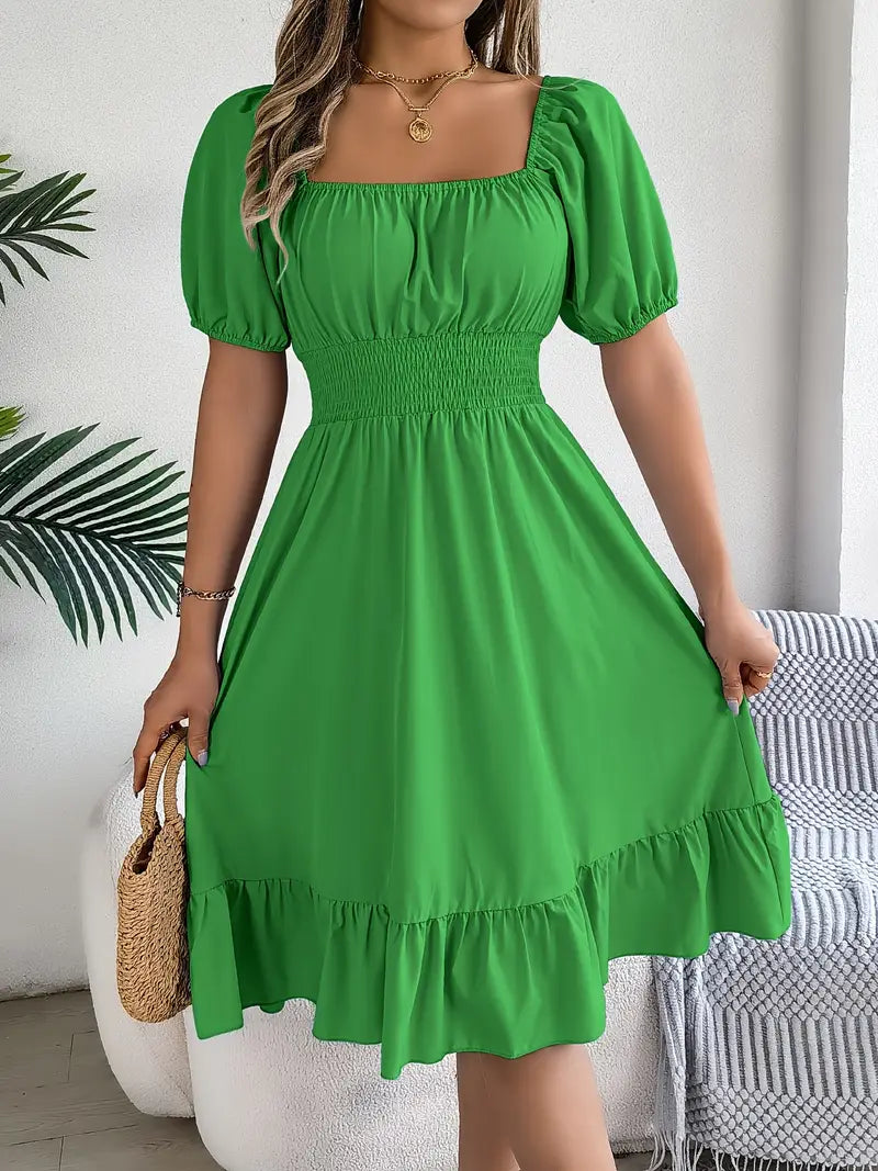 Beautiful Ruffle Sleeve Women's Dress