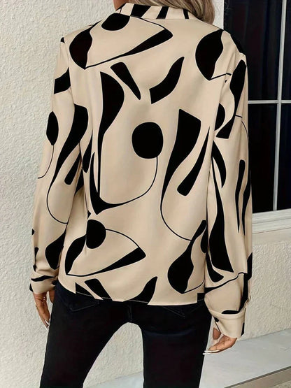 Women's V-Neck Floral Pattern Shirt