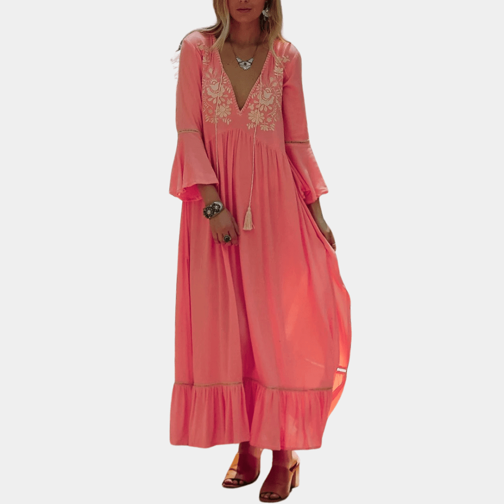 Low Cut Long Evening Dress