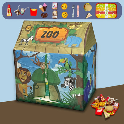 Fun Kids Playhouse with Animal Friends Play Set