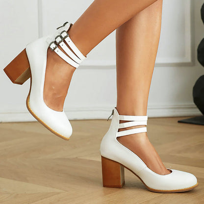 Comfortable Ankle Strap Sandals with Block Heel