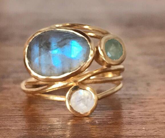 Classic Blue Gemstone Cocktail Ring - Luxivelle