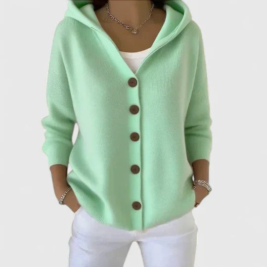 Ladies' Zip-Up Hooded Sweater Cardigan