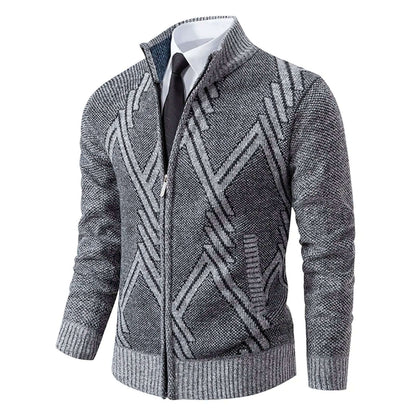 Men's Soft Crew Neck Sweater Cardigan