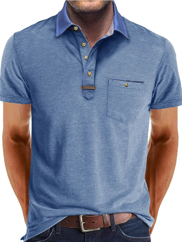 Lightweight Casual Short Sleeve Polo Shirt for Men