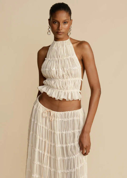 Ladies Summer Tube Top and Skirt Outfit - Luxivelle
