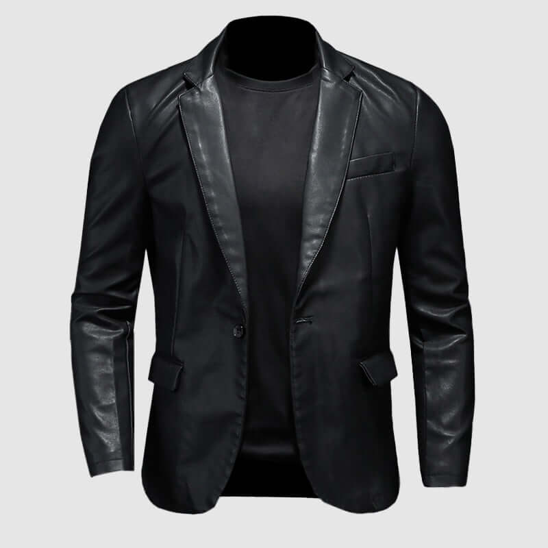 Rugged Genuine Leather Biker Jacket - Luxivelle