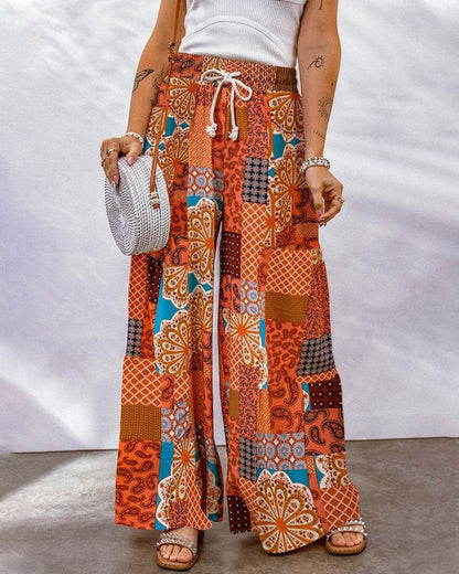 Ladies Loose Fit Wide Leg Pants - Luxivelle