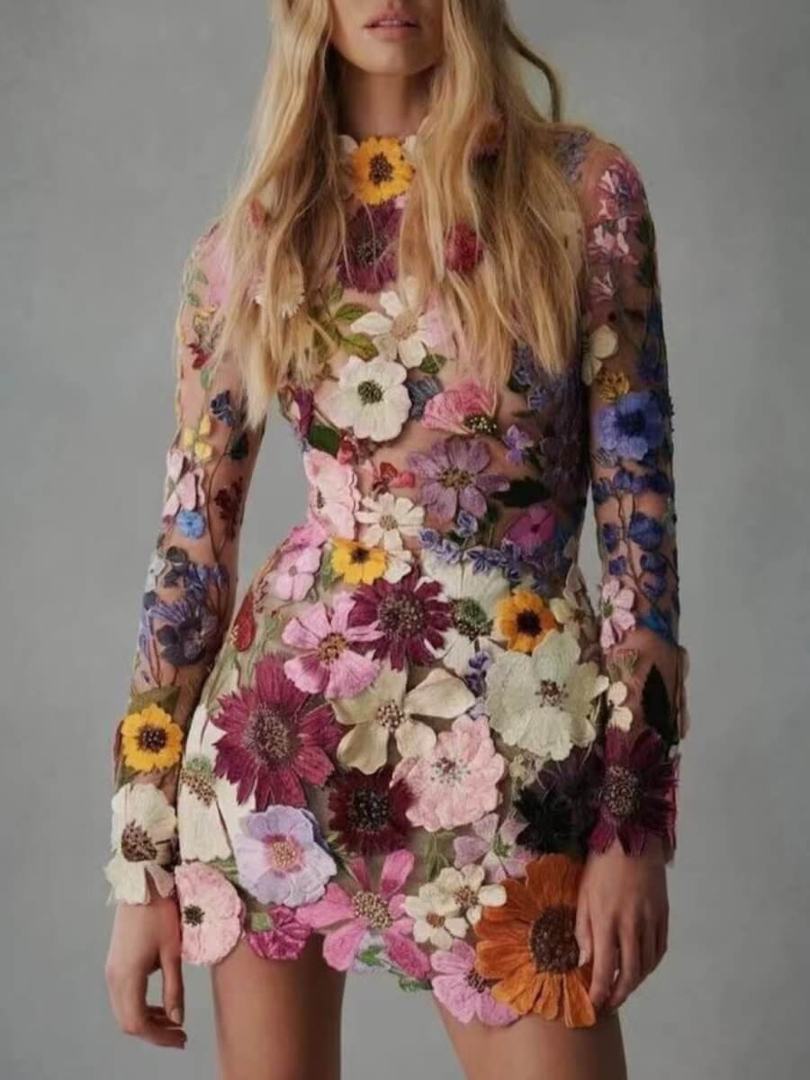 Eco Friendly Floral Embroidery Dress