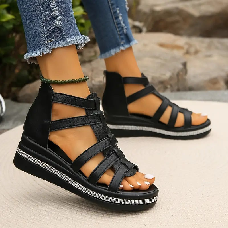 Luxurious High Heel Wedge Sandals