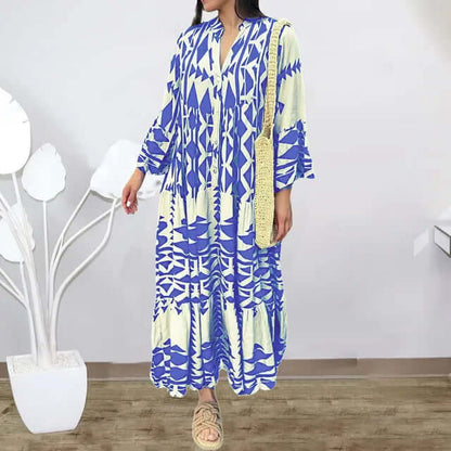 Fashionable Print Long Maxi Dress - Luxivelle