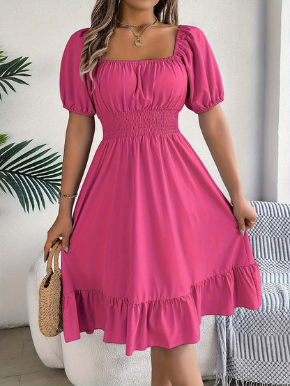 Ladies' Ruffled Bell Sleeve Mid Length Dress