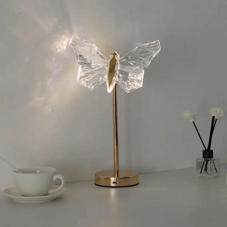 Colorful Glass Butterfly Desk Light Lamp