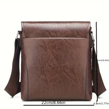 Classic Brown Leather Crossbody Bag for Men