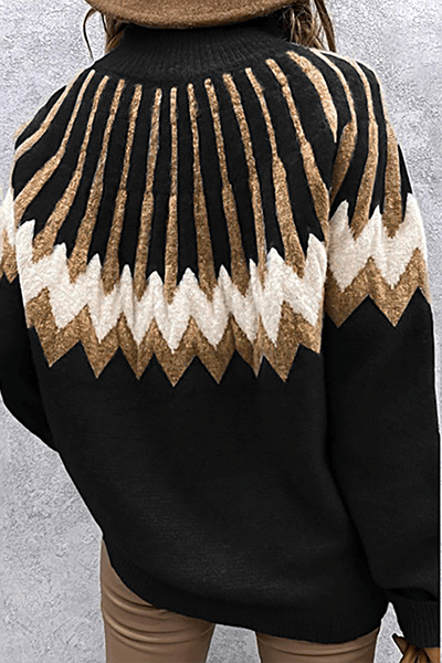 Ladies' Patterned Crew Neck Sweater