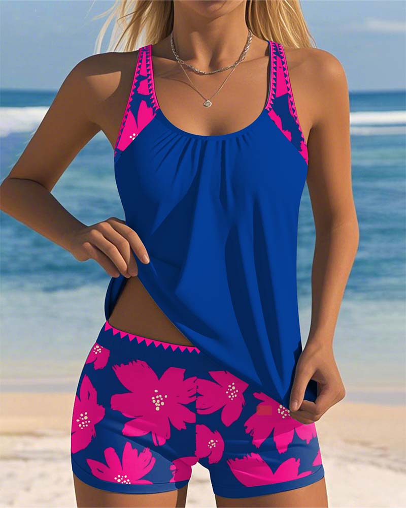Tropical Floral Swim Tankini