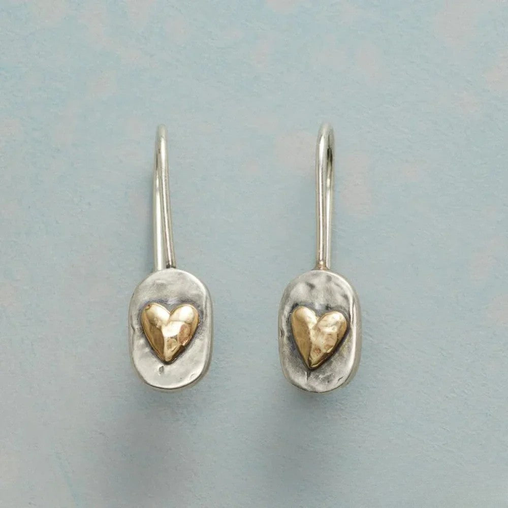 Classic Sterling Silver Earrings with Gold Accent - Luxivelle