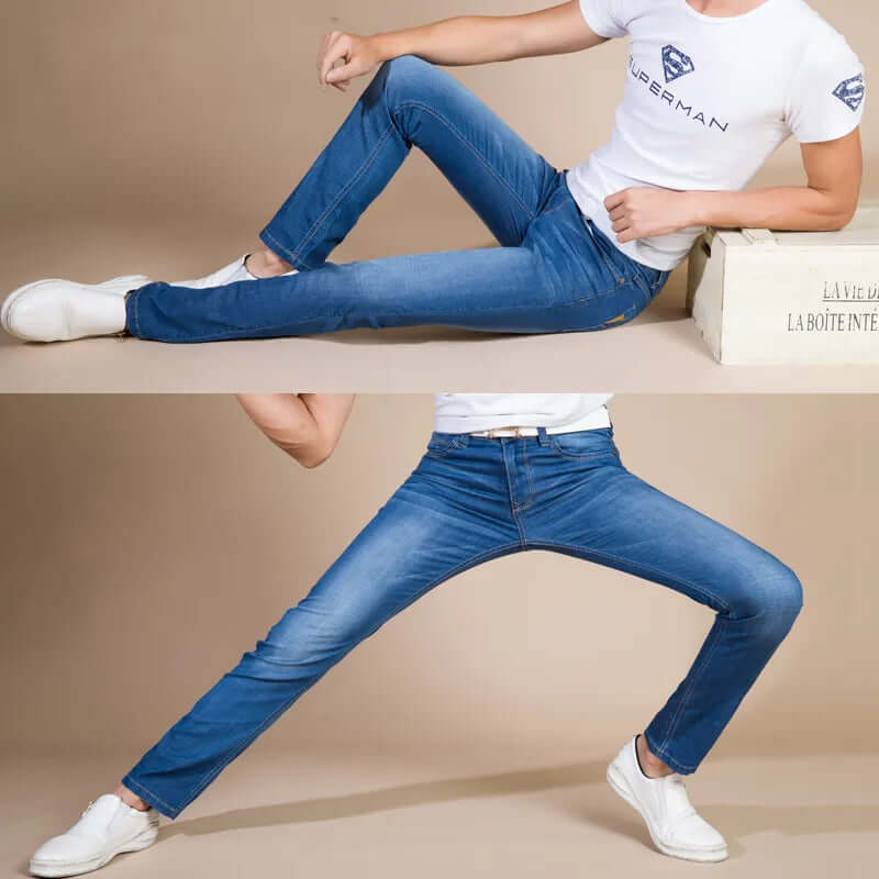 Classic Fit Mens Straight Jeans - Heavy Duty Denim