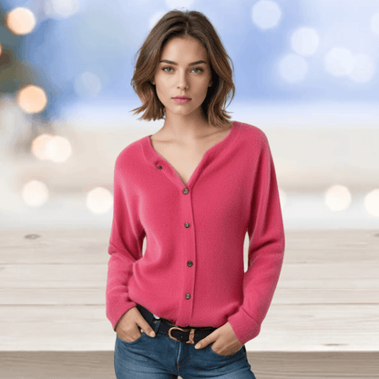 Soft V Neck Cashmere Sweater for Women