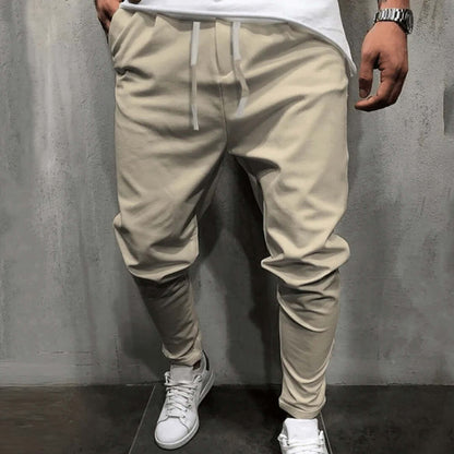 Slim Fit Men's Jogger Pants - Elastic Waistband