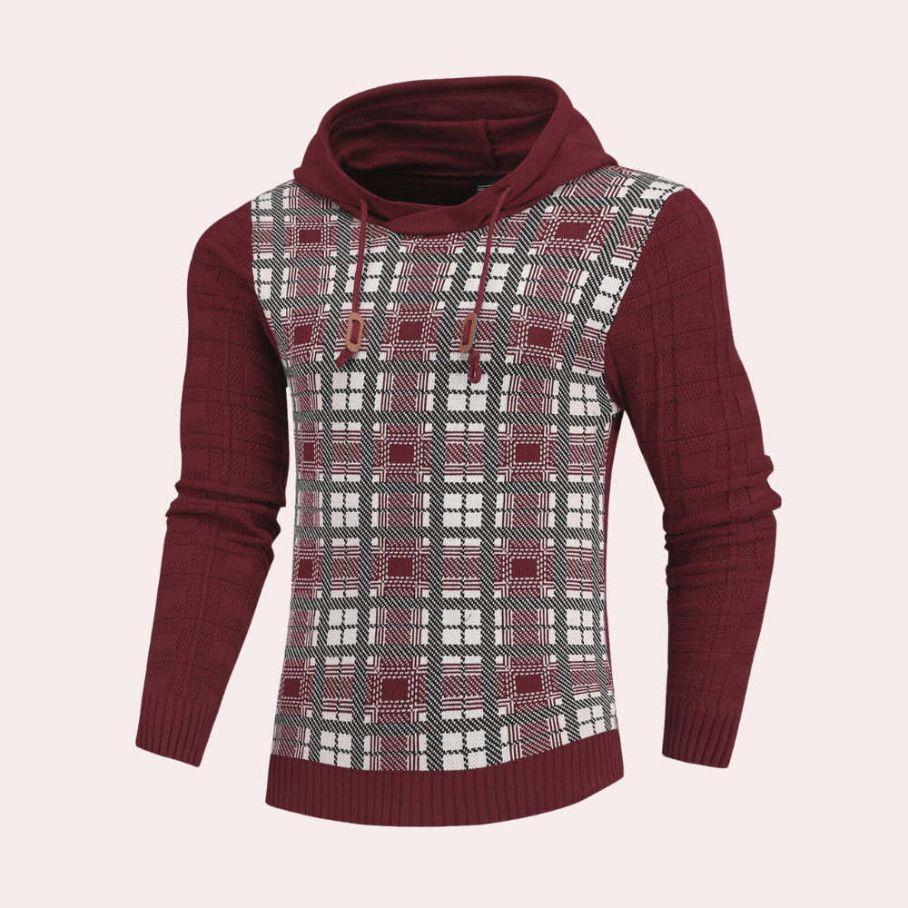 Cozy Plaid Crew Neck Sweater for Men