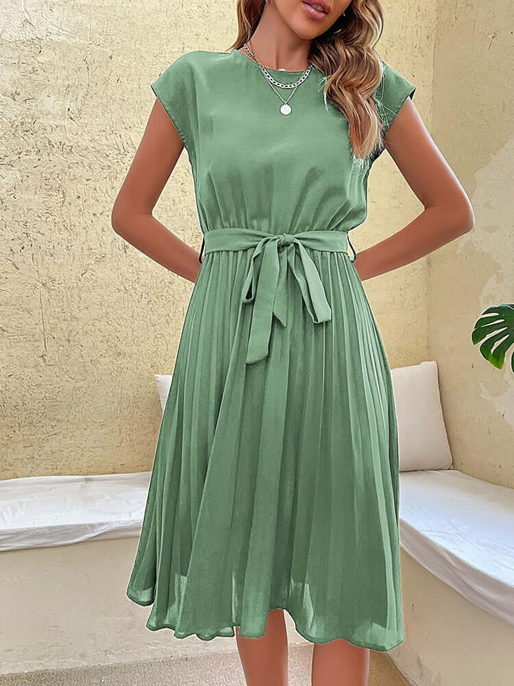 Floral Waist Tie Midi Dress for Women