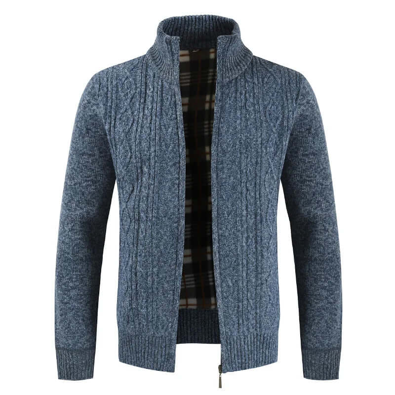 Warm Zip Up Cardigan Sweater - Luxivelle