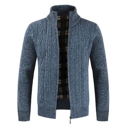 Warm Zip Up Cardigan Sweater - Luxivelle