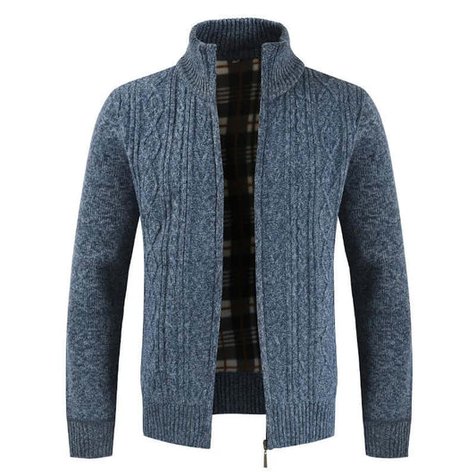 Warm Zip Up Cardigan Sweater - Luxivelle