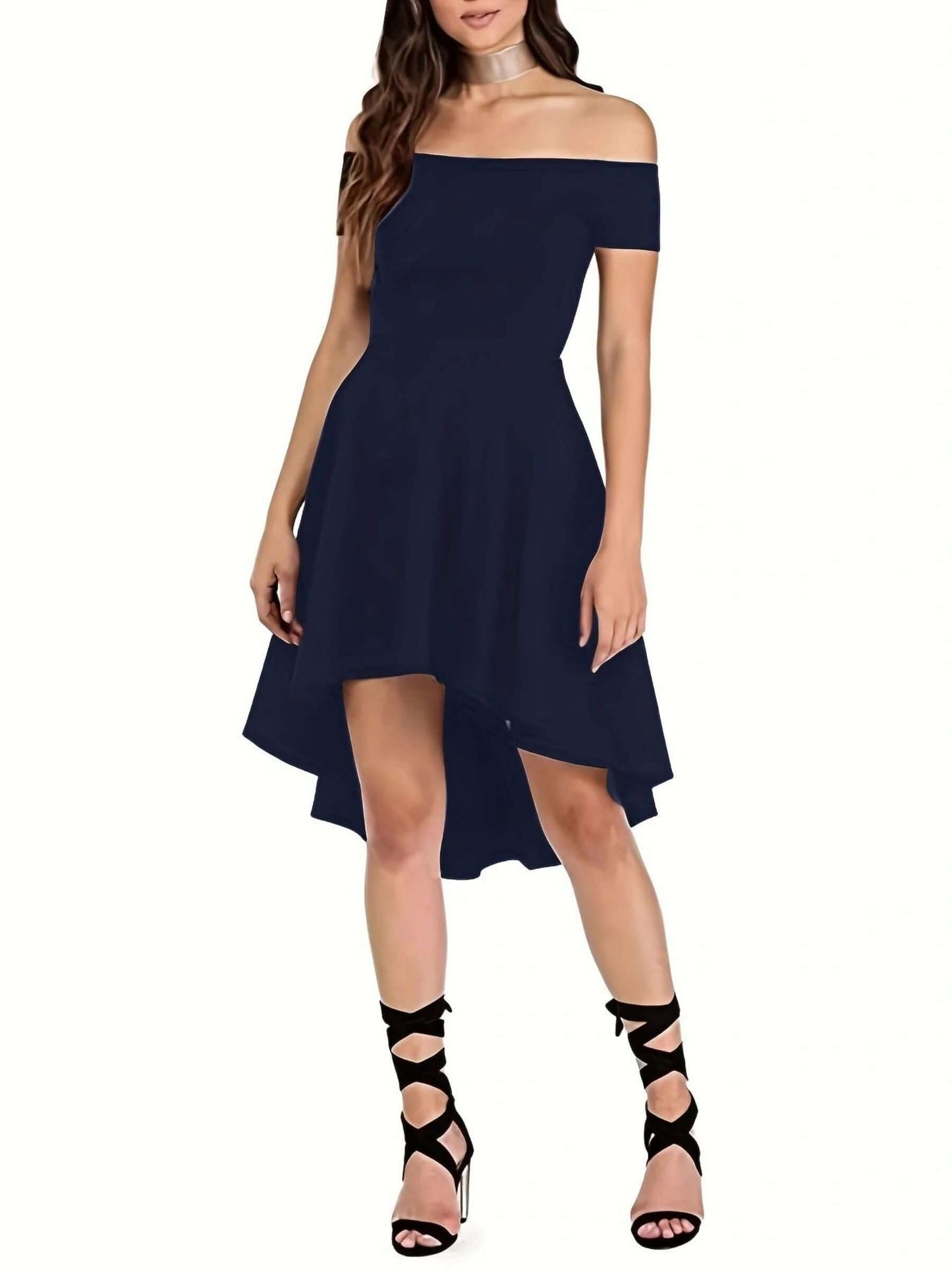 Chic Asymmetrical Cold Shoulder Dress
