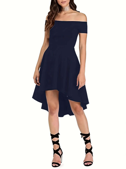 Chic Asymmetrical Cold Shoulder Dress