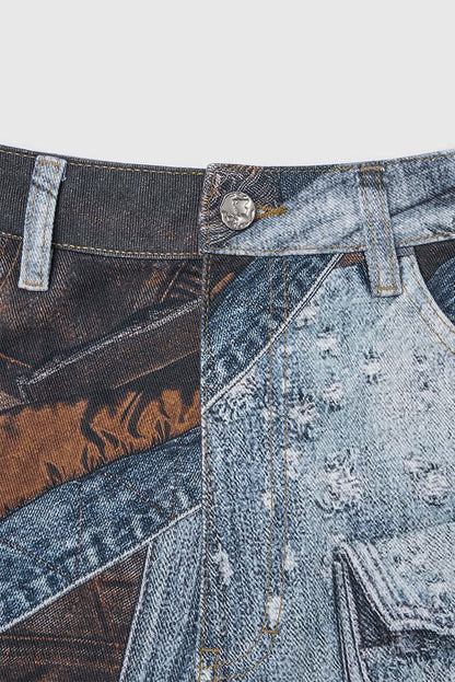 Loose Fit Floral Print Women's Pants