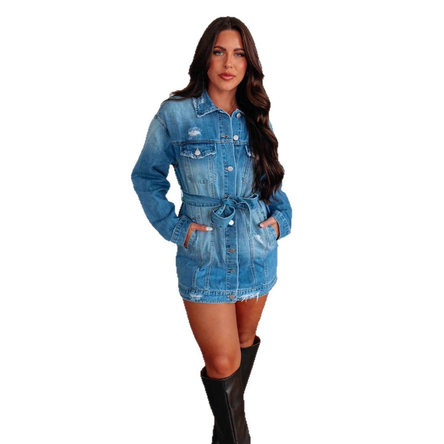 Relaxed Fit Denim Shirt Dress