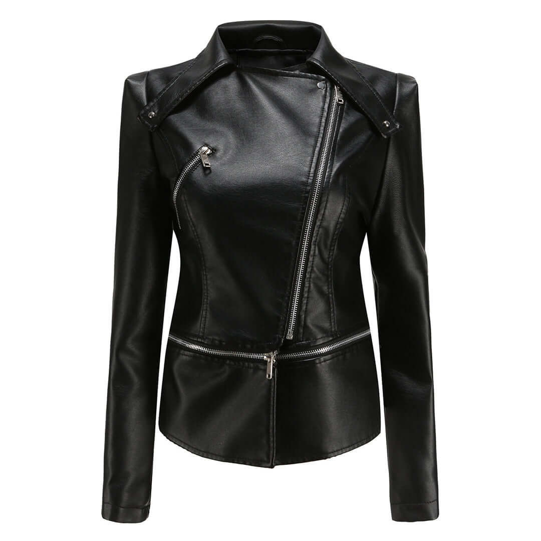 Tough Ladies Leather Motorcycle Jacket