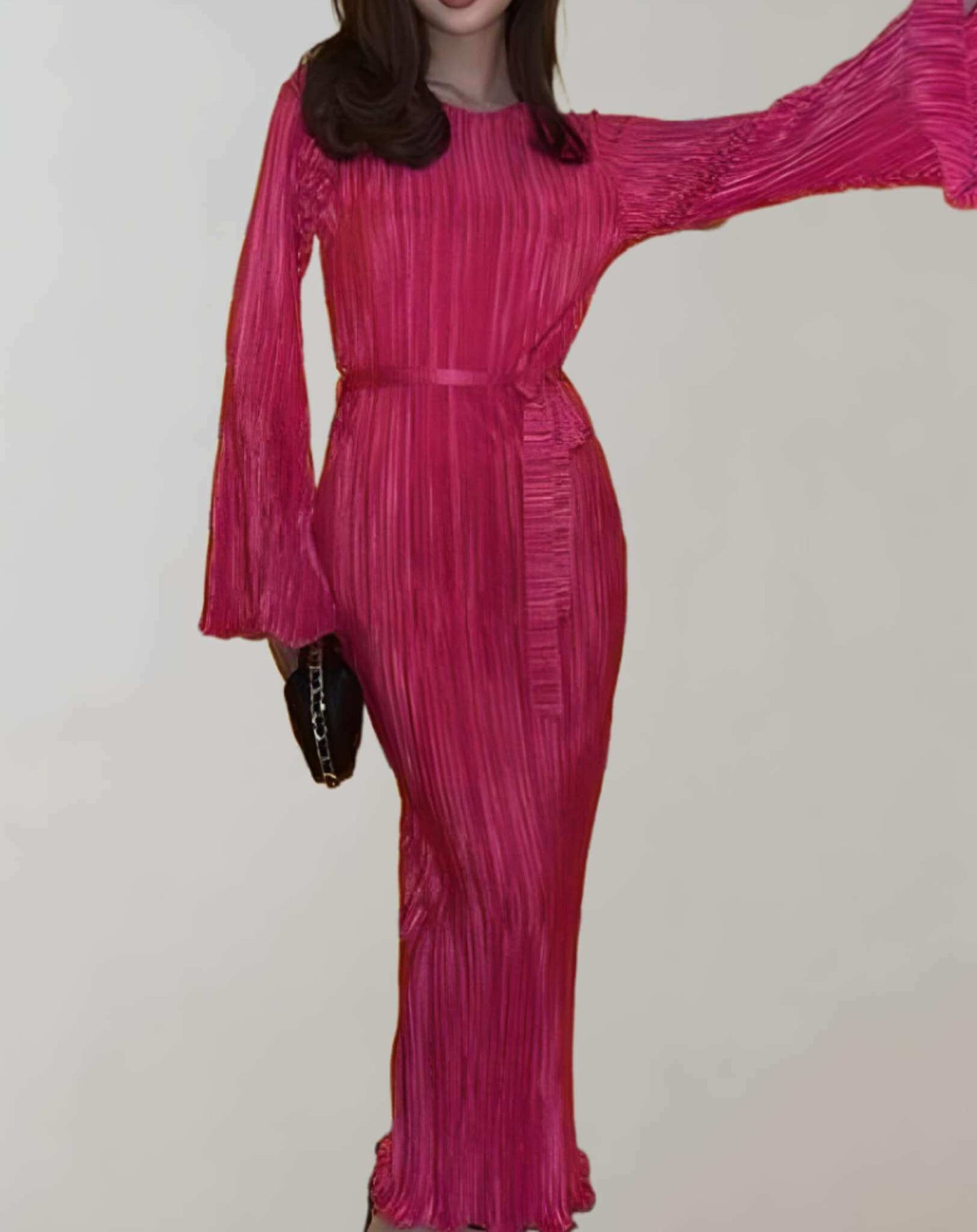 Strapless Maxi Dress with Waist Belt - Luxivelle