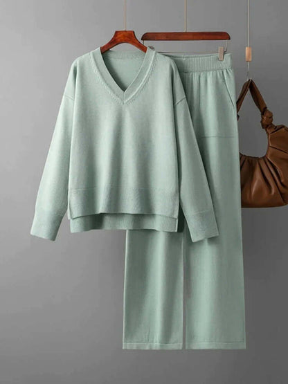Ladies' Crew Neck Jumper and Loose Fit Pants Set