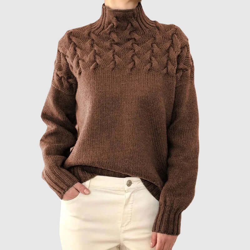 Warm Crew Neck Knit Wool Sweater - Luxivelle