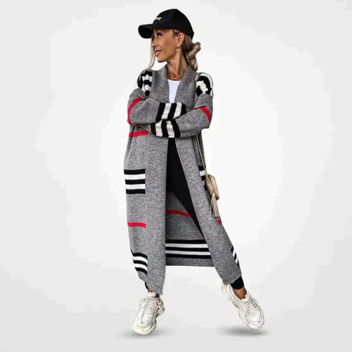Ladies' Classic Horizontal Sweater Cardigan