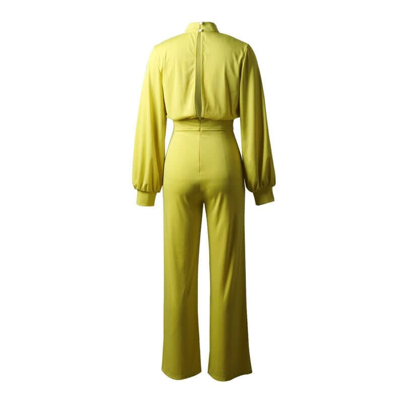 Fitted Crew Neck Full Length Jumpsuit