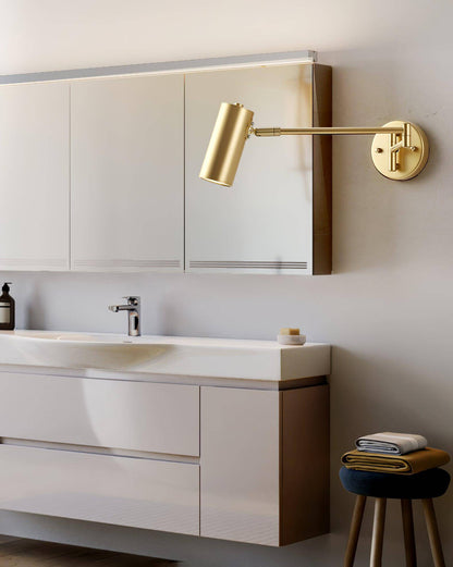 Flexible Brushed Steel LED Wall Light with Arm