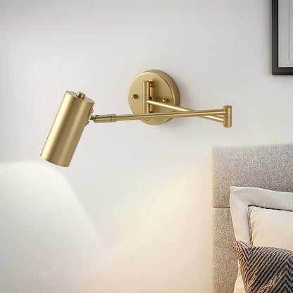 Flexible Brushed Steel LED Wall Light with Arm