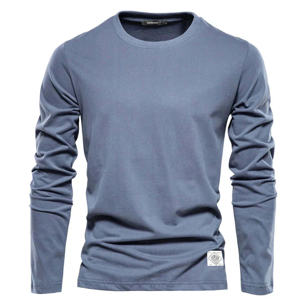 Relaxed Fit Men's Crew Neck Long Sleeve Tee - Luxivelle