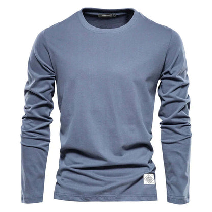 Relaxed Fit Men's Crew Neck Long Sleeve Tee - Luxivelle