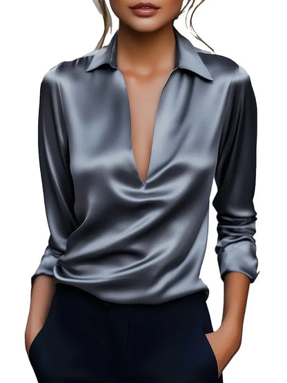 High Quality V Neck Women's Blouse